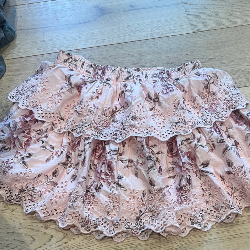 Love Shack Fancy for Gap Floral Pink Lace Skirt